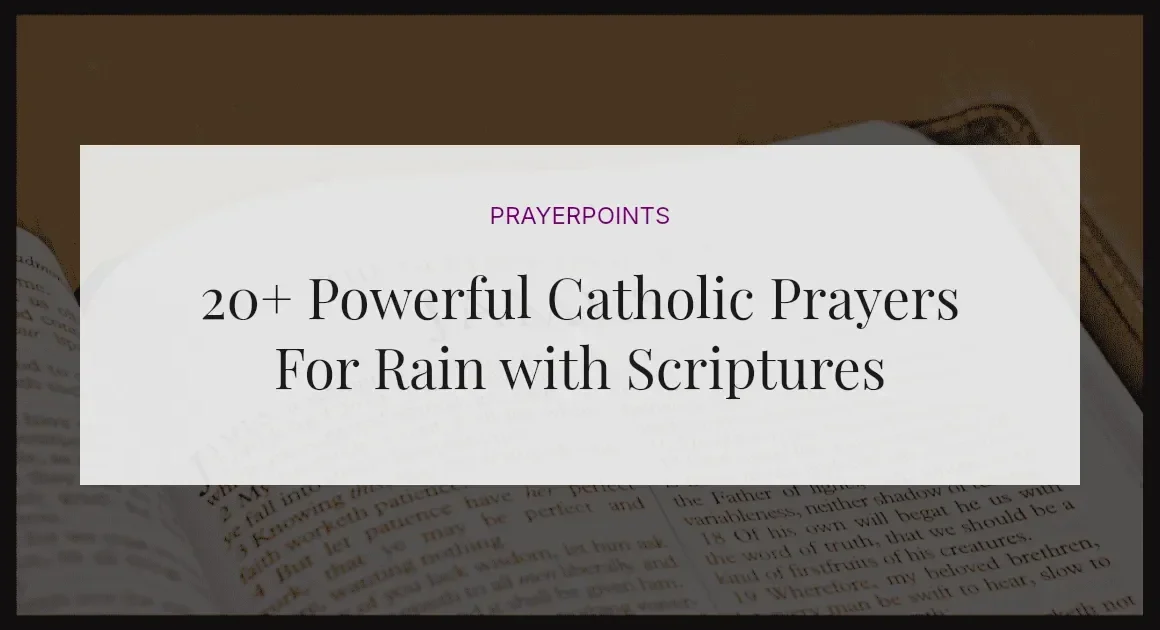 20+ Powerful Catholic Prayers For Rain with Scriptures