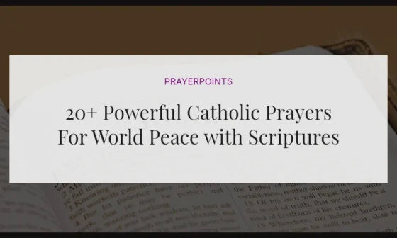 20+ Powerful Catholic Prayers For World Peace with Scriptures