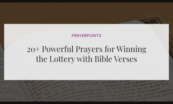 20+ Powerful Prayers for Winning the Lottery with Bible Verses