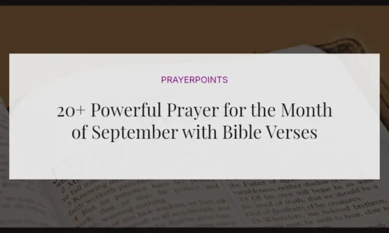 20+ Powerful Prayer for the Month of September with Bible Verses